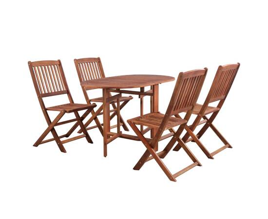 Set mobilier de exterior pliabil, 5 piese, lemn masiv de acacia