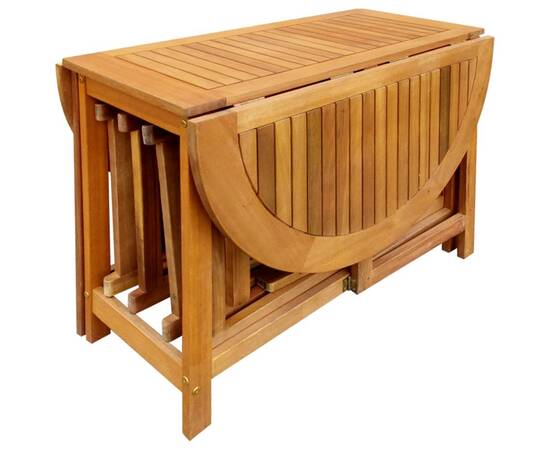 Set mobilier de exterior pliabil, 5 piese, lemn masiv de acacia, 5 image