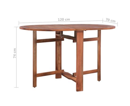 Set mobilier de exterior pliabil, 5 piese, lemn masiv de acacia, 8 image