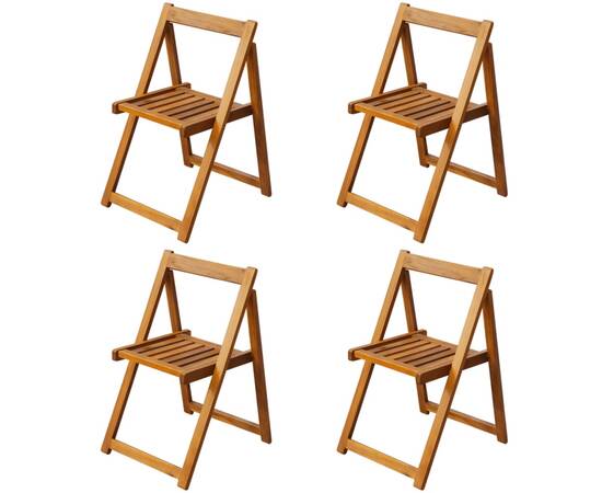 Set mobilier de exterior pliabil, 5 piese, lemn masiv de acacia, 6 image