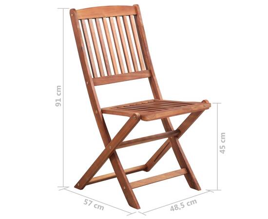 Set mobilier de exterior pliabil, 5 piese, lemn masiv de acacia, 9 image