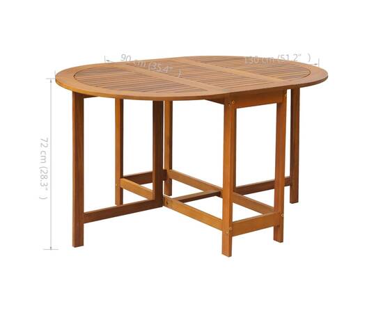 Set mobilier de exterior pliabil, 5 piese, lemn masiv de acacia, 10 image