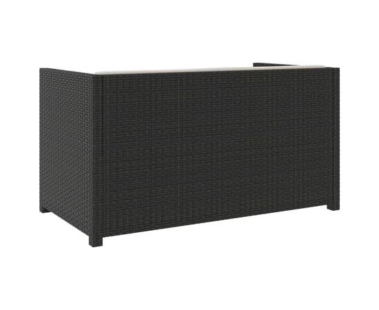 Set mobilier de grădină cu perne, 5 piese, negru, poliratan, 4 image