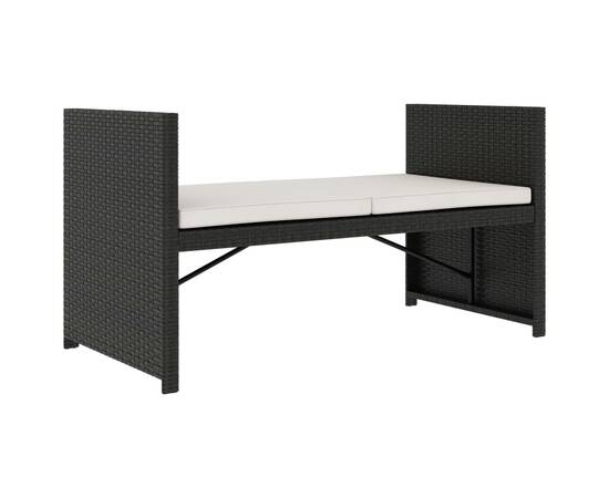 Set mobilier de grădină cu perne, 5 piese, negru, poliratan, 5 image