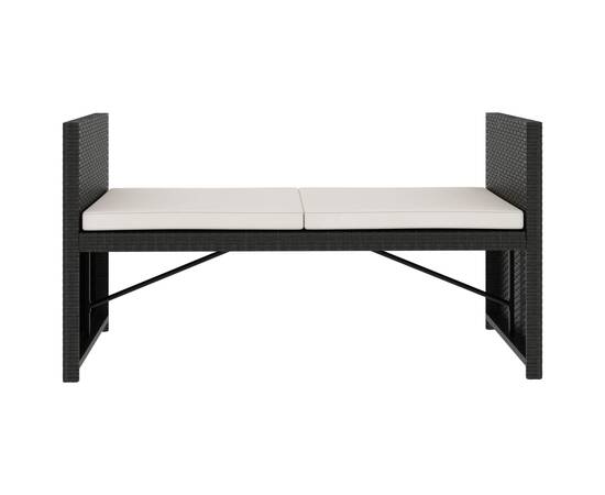 Set mobilier de grădină cu perne, 5 piese, negru, poliratan, 6 image