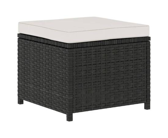 Set mobilier de grădină cu perne, 5 piese, negru, poliratan, 7 image