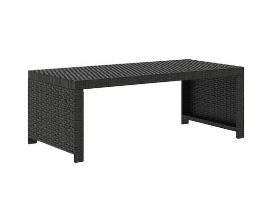 Set mobilier de grădină cu perne, 5 piese, negru, poliratan, 9 image