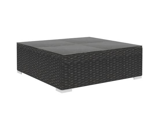 Set mobilier de grădină cu perne, 8 piese, negru, poliratan, 7 image