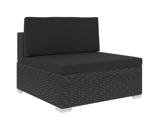 Set mobilier de grădină cu perne, 8 piese, negru, poliratan, 6 image