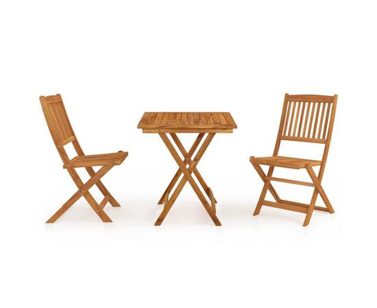 Set mobilier grădină pliabil, 3 piese, lemn masiv acacia, 2 image