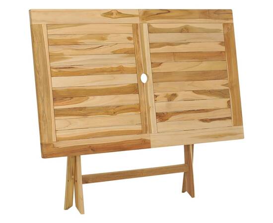 Set mobilier de exterior, 5 piese, lemn masiv de tec, 5 image