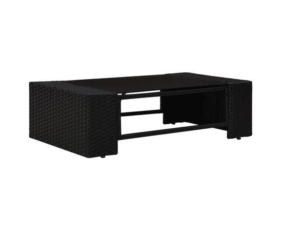 Set mobilier de grădină, 6 piese, negru, poliratan, 3 image