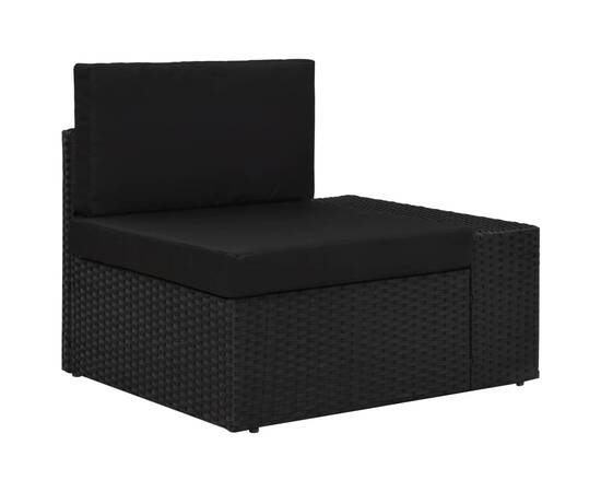 Set mobilier de grădină, 6 piese, negru, poliratan, 5 image