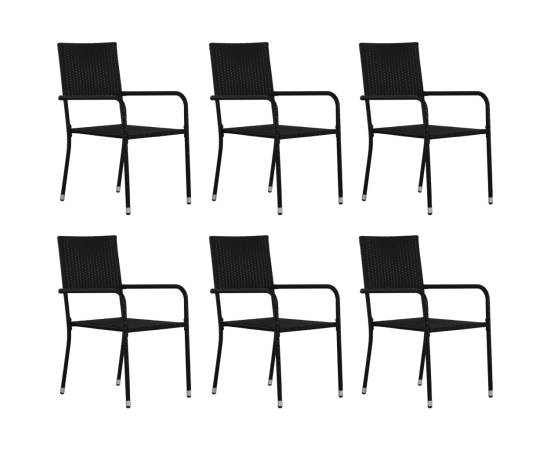 Set de masă pentru grădină, 7 piese, negru, 2 image