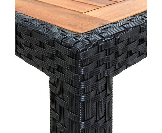 Set mobilier de exterior 7 piese negru poliratan lemn acacia, 9 image