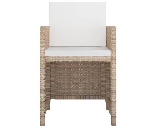 Set mobilier de exterior cu perne, 5 piese, bej, poliratan, 4 image