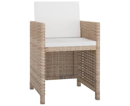 Set mobilier de exterior cu perne, 5 piese, bej, poliratan, 3 image