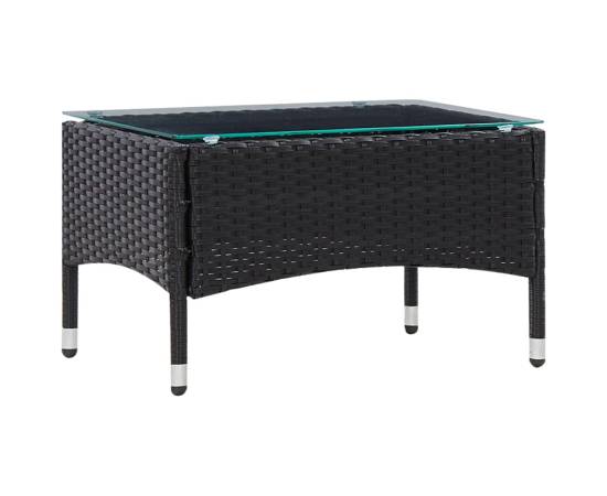 Set mobilier de grădină cu perne, 5 piese, negru, poliratan, 8 image