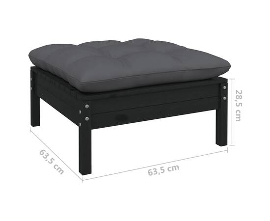 Set mobilier grădină 7 piese, cu perne antracit, lemn de pin, 8 image