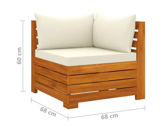 Set mobilier grădină cu perne, 5 piese, lemn masiv de acacia, 6 image