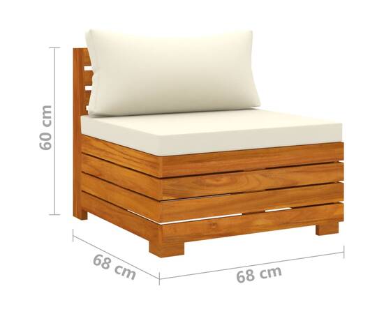 Set mobilier grădină cu perne, 5 piese, lemn masiv de acacia, 7 image