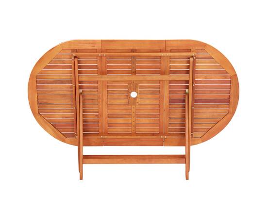 Set mobilier exterior 9 piese gri lemn masiv eucalipt/textilenă, 7 image