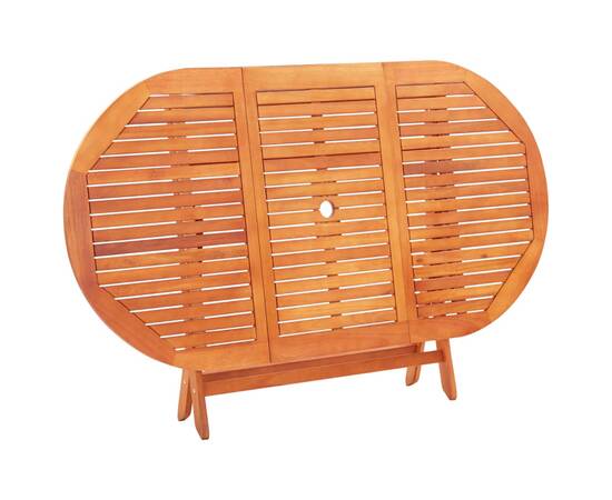 Set mobilier exterior 9 piese gri lemn masiv eucalipt/textilenă, 6 image