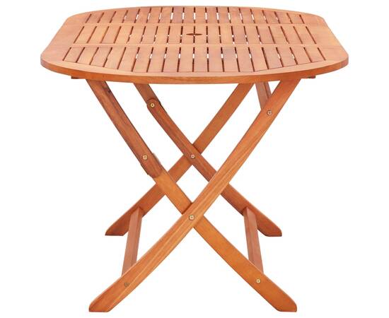 Set mobilier exterior 9 piese gri lemn masiv eucalipt/textilenă, 5 image