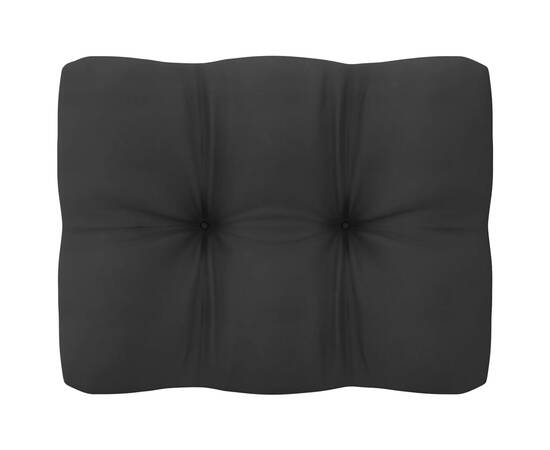 Set mobilier grădină cu perne, 11 piese, negru, lemn masiv pin, 7 image