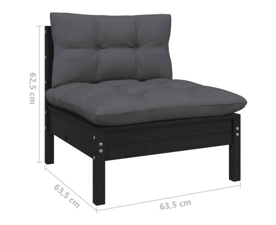 Set mobilier grădină cu perne antracit, 13 piese, lemn de pin, 10 image