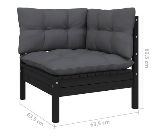 Set mobilier grădină cu perne antracit, 13 piese, lemn de pin, 9 image