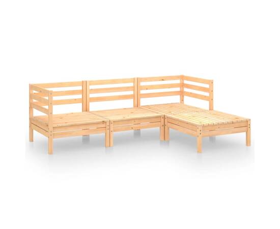 Set mobilier de grădină, 4 piese, lemn masiv de pin, 2 image