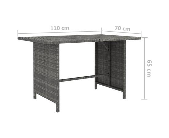 Set mobilier de grădină cu perne, 10 piese, gri, poliratan, 10 image