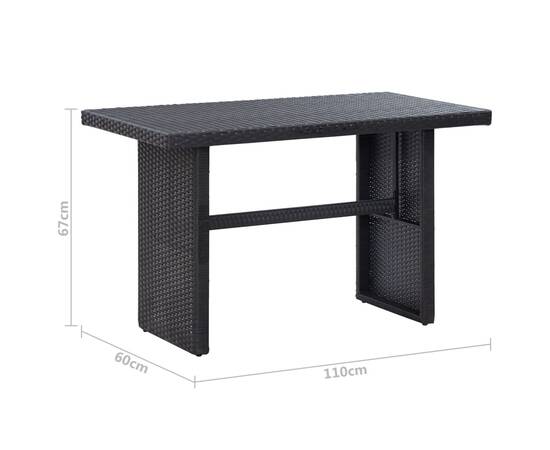 Set mobilier de grădină cu perne, 3 piese, negru, poliratan, 9 image