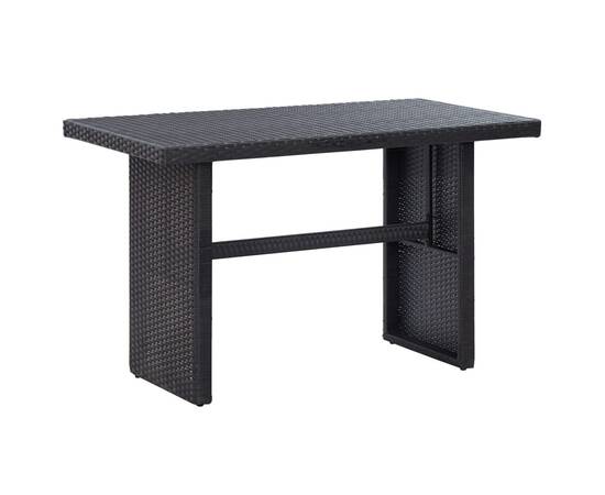 Set mobilier de grădină cu perne, 3 piese, negru, poliratan, 5 image