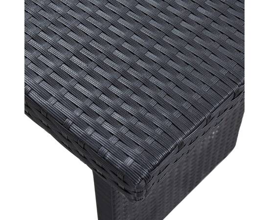 Set mobilier de grădină cu perne, 3 piese, negru, poliratan, 7 image