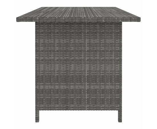 Set mobilier de grădină cu perne, 9 piese, gri, poliratan, 4 image