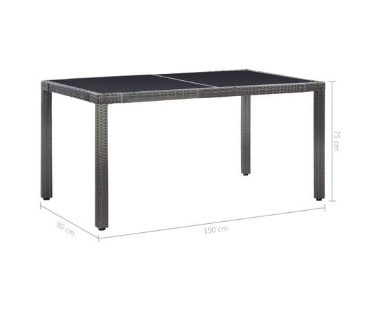 Set mobilier de exterior, 7 piese, gri, poliratan, 11 image