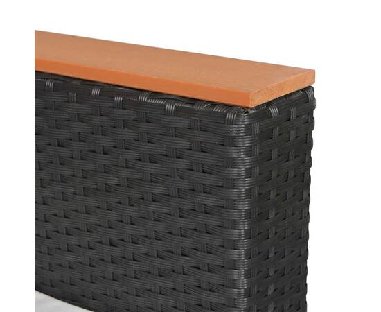 Set mobilier de grădină cu perne, 6 piese, negru, poliratan, 10 image