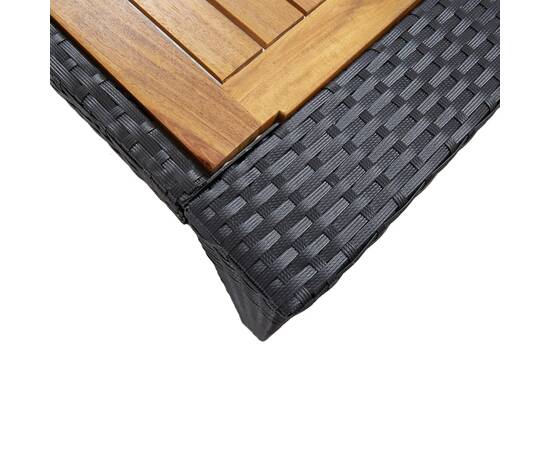 Set de bar exterior, 9 piese, negru, poliratan și lemn acacia, 6 image