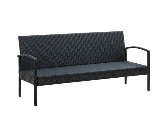 Set mobilier de grădină cu perne, 5 piese, negru, poliratan, 11 image