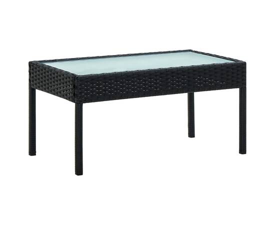 Set mobilier de grădină cu perne, 5 piese, negru, poliratan, 3 image