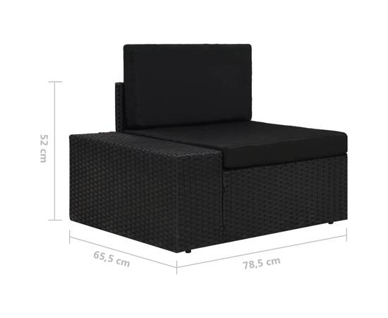 Set mobilier grădină, 5 piese, negru, poliratan, 10 image