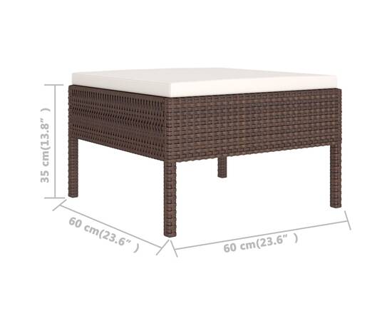 Set mobilier de grădină cu perne, 11 piese, maro, poliratan, 7 image