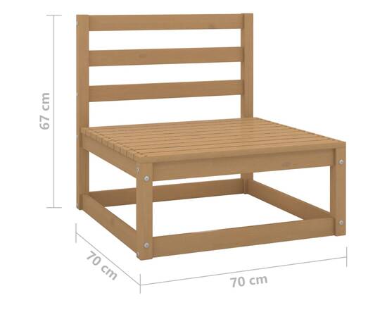 Canapele de mijloc de grădină 2 buc. maro miere lemn masiv pin, 6 image