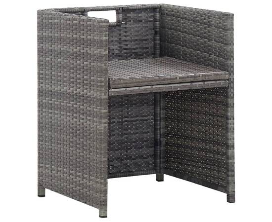 Set mobilier de exterior cu perne 13 piese, antracit, poliratan, 7 image