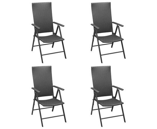 Set de masă pentru grădină, 5 piese, negru, 3 image