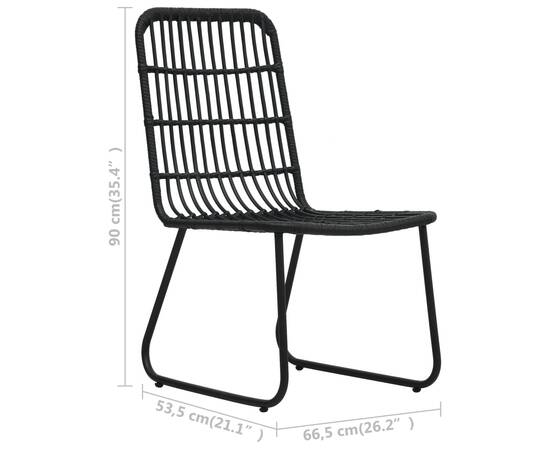 Set mobilier de exterior, 7 piese, negru, poliratan și sticlă, 11 image