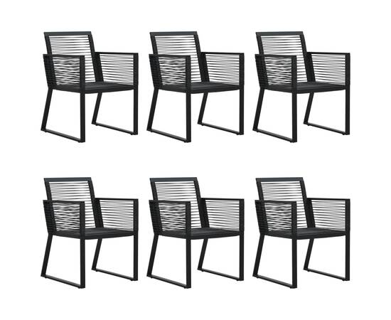 Set mobilier de exterior, 7 piese, negru, ratan pvc, 6 image