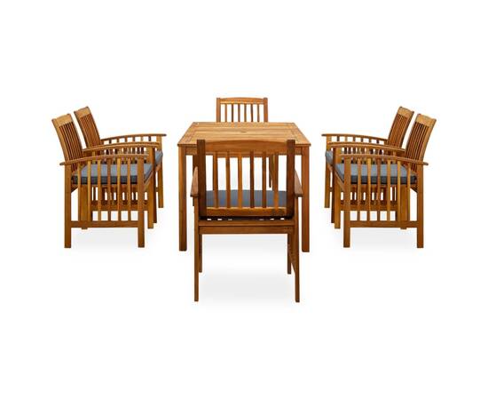 Set mobilier de grădină cu perne, 7 piese, lemn masiv acacia, 2 image